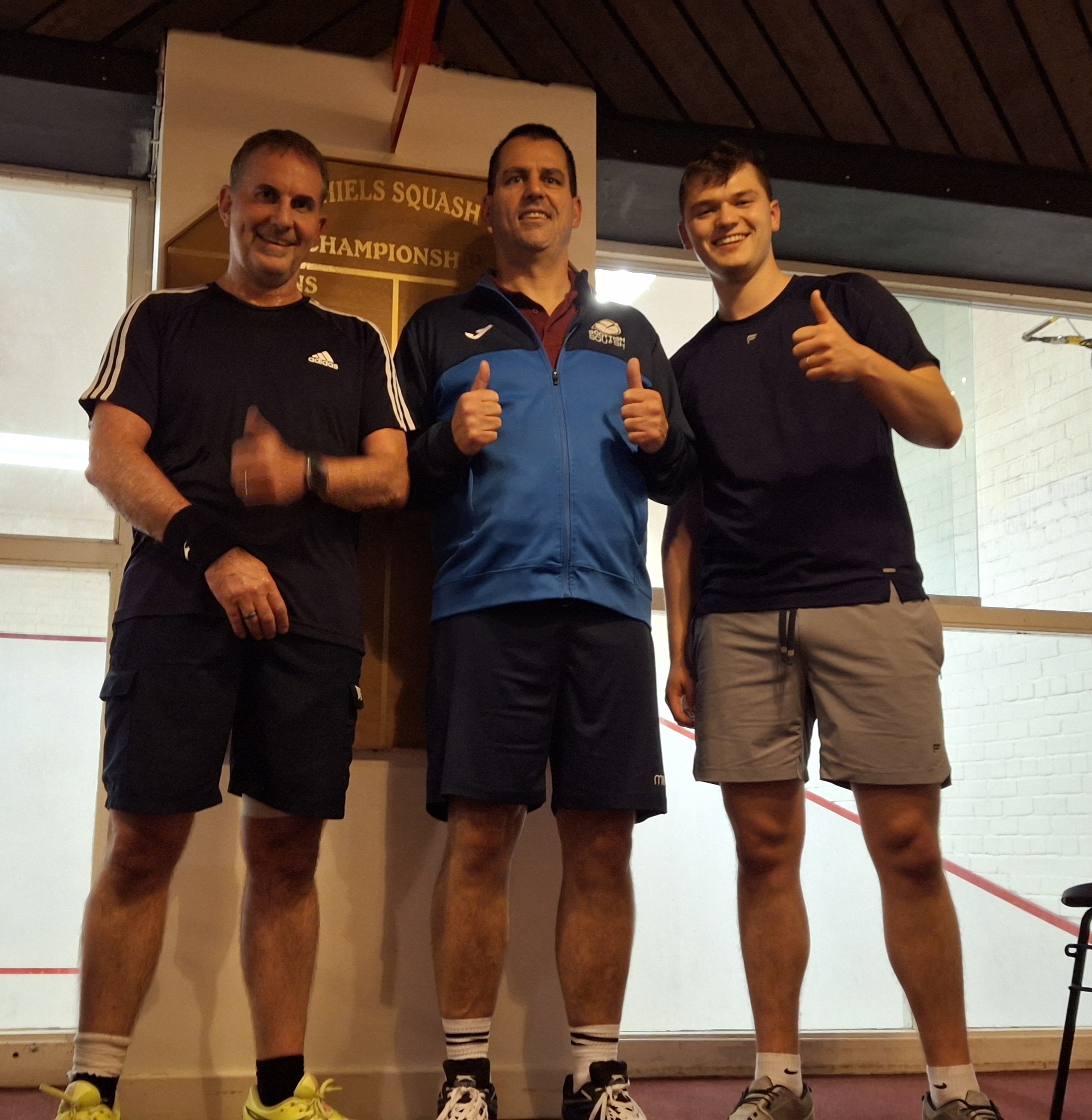L-R Tony Elliot, Del Sharratt, Dan Boshoff, the Winning Hawick Team